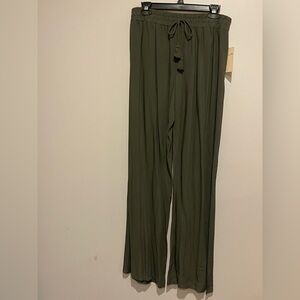 BeBop Olive Green Wide-Leg Pants